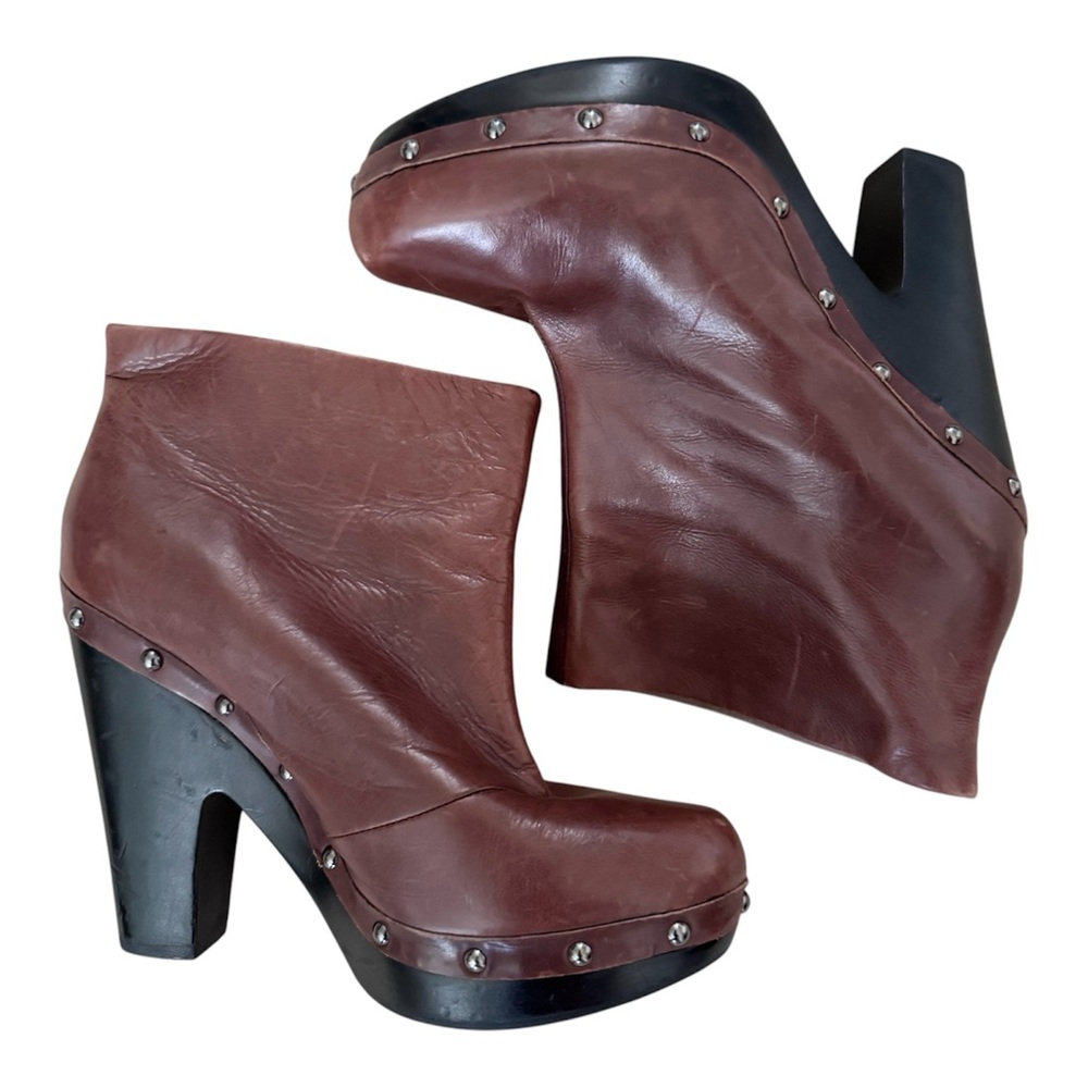 BELLE SIGERSON MORRISON Women's Brown High 4" Heel Shoes Boots-Size 8 B